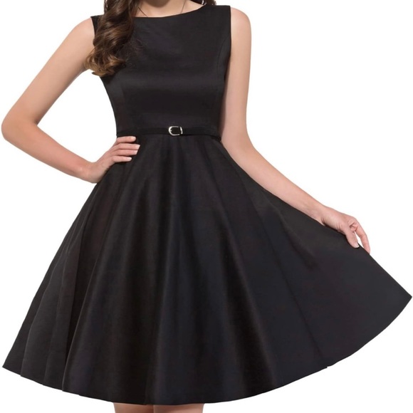 Grace Karin Dresses & Skirts - Grace Karin boatneck sleeveless tea dress black medium